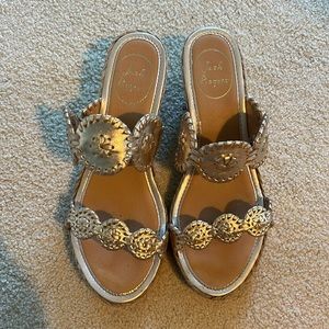 Jack Rogers Gold Wedges